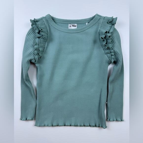 Little Sleepies Play Classic Ribbed Flutter Long Sleeve Shirt Size 6-12 Months - Picture 1 of 6